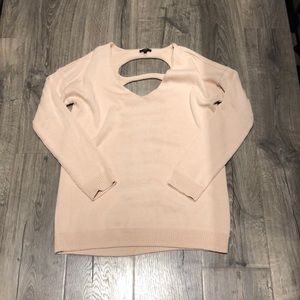 Express Light Pink Open Back Sweater